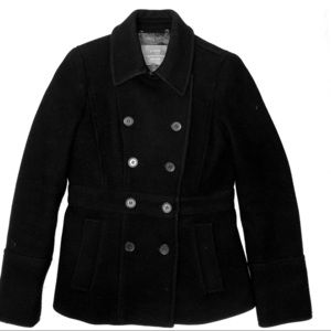 JCrew Stadium Cloth Peacoat in black